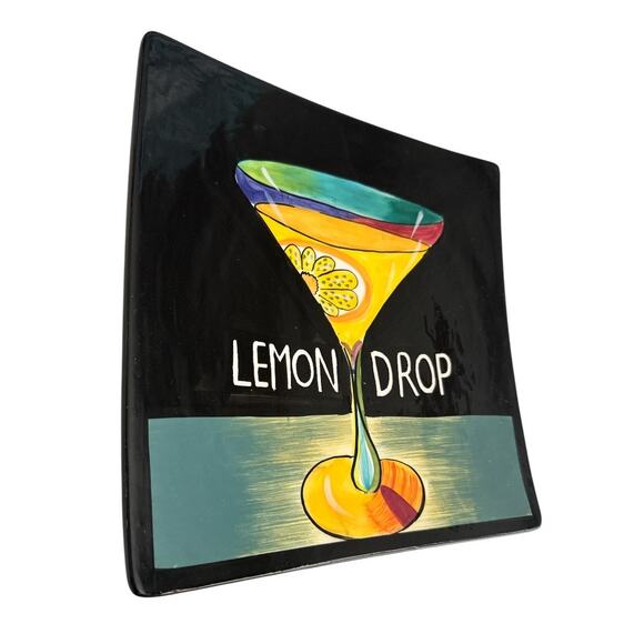 Mary Naylor Designs “Lemon Drop” Hand Painted Square Plate - Picture 2 of 6